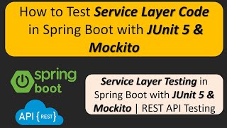 Testing Service Layer in Spring Boot with JUnit 5 amp Mockito  RESTful Web Services [upl. by Odnuges]