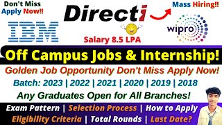 🔴IBM  Wipro  Directi Mega Bulk OFF Campus Recruitment 2023  2022  2021  2020 19  Salary 9 LPA [upl. by Tybald897]