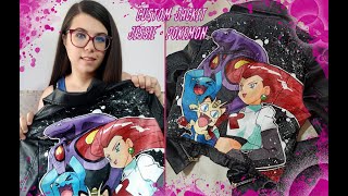 SPEED PAINTING CUSTOMIZZIAMO un giubbotto con Jessie del TEAM ROCKET da Pokemon [upl. by Oscar]