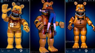 FNAF AR  ALL Fredbear Animatronics 2022 Evolution  Jumpscare amp Workshop Animations [upl. by Gombach]