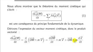 Mécanique  démonstration du théorème du moment cinétique [upl. by Inaffets]