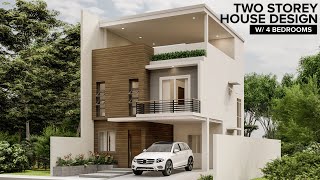 4 Bedroom Three Storey House Design with Roof Terrace [upl. by Candide631]