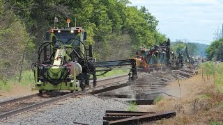 CSX Replacing Railroad Ties on the CEampD sub [upl. by Ffirahs]