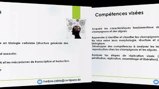 About vidéo du module Mycologie Algologie et Virologie par Dr HADJOU Z [upl. by Tlevesor]