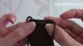 Tutorial 13 Casting off purlwise and sewing the dogs ears Knit a Teddy Dog [upl. by Rika]