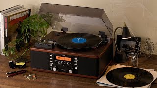 TEAC LPR550USB allinone turntablecassetteCD audio system review [upl. by Akihsal735]