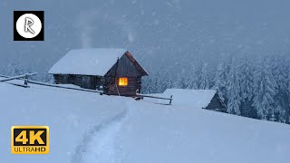 Snowstorm Blizzard amp Howling Winds  10 Hours Relaxing Sounds for Sleep Insomnia Wooden Cabin 4K [upl. by Ayotyal]