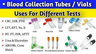 Blood Collection Tubes  Types Colors amp Uses for different Tests [upl. by Heinrike]