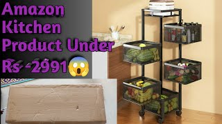 Unboxing Multipurpose Kitchen Trolley Portable Cutlery Holder Storage Rack Amazon Product [upl. by Tebasile]