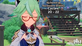 Genshin Impact  Alchemical Ascension Event  Cycles 20  22 Alchemy Exam Rubedo Imminent [upl. by Other]