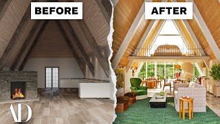 3 Interior Designers Transform The Same AFrame Cabin  Space Savers  Architectural Digest [upl. by Navonod267]