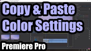 How to copy color settings from one clip to another Premiere Pro Lumetri Color [upl. by Gasser]