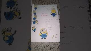 best minions drawing with quotes cute [upl. by Novanod]