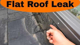 FLAT ROOF LEAK REPAIR  Repairing a rubber roof leak very simple and easy and fast GAME CHANGER [upl. by Viridis6]