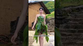 Made clothes from tree leaves and fish।😱shortvideo amazingfacts [upl. by Ainimreh]