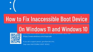 How to Fix Inaccessible Boot Device Error in Windows 11 2024 Tutorial [upl. by Maribeth]