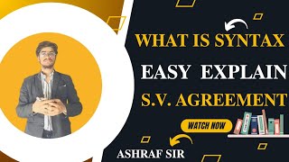 Syntax Part 1  Full use of syntax  English Grammar trick in hindi  ASHRAF SIR [upl. by Atteynod390]