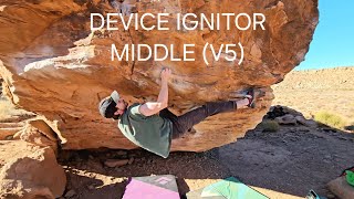 Moes Valley Boulders  Device Ignitor Middle V5 [upl. by Naltiak]