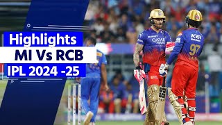 MI vs RCB IPL 23 Match Highlights Mumbai Vs Bangalore IPL 2024 Highlights  Highlights [upl. by Qiratla261]