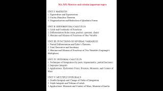 MA 3151 matrices and calculus important topics annauniversity maths [upl. by Ashleigh]