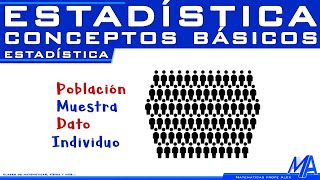 Conceptos básicos de estadística  Población muestra dato individuo [upl. by Scheck]