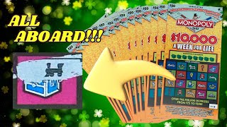 FULL BOOK of 20 Monopoly Scratch Off Tickets [upl. by Hcelemile654]