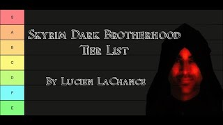 Lucien Lachance Skyrim Dark Brotherhood Members Tier List [upl. by Tillford452]