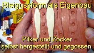 Bleigussform Pilker und Zocker selbst hergestellt Hitzebeständigen Silikon Kautschuk [upl. by Aiza]