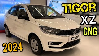 Tata Tigor XZ CNG 2024 Model Review ✅ Tigor XZ CNG Mid Model 🔥 [upl. by Bradly]