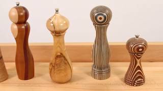 Pepper and Salt Mill Selection at Craft Supplies USA Woodturning [upl. by Alauqahs420]