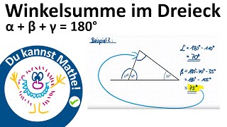 Winkelsumme im Dreieck – Fehlende Winkel berechnen [upl. by Imled]