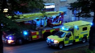 Utryckning i Uppsala av Polis Ambulans och Brandkår 17 augusti 2014 [upl. by Griffie500]