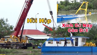 2 Xe Cẩu Đứt Xích Quá Căng  Khi Tìm Cách Đưa Xáng Thổi 8 Tỷ Lên Bờ [upl. by Lukin446]