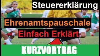 Ehrenamtspauschale Erklärt  Steuererklärung [upl. by Thorma]