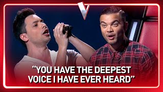 This guys INSANE DEEP voice SHOCKS The Voice coaches  Journey 120 [upl. by Ketty]