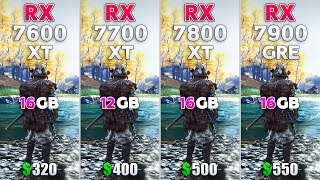 RX 7600 XT vs RX 7700 XT vs RX 7800 XT vs RX 7900 GRE  Test in 10 Games [upl. by Assetal]