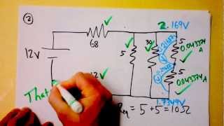 Parallel and Series Resistor Circuit Analysis Worked Example using Ohms Law Reduction  Doc Physics [upl. by Featherstone]