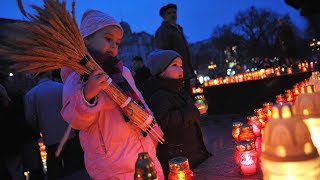 Ukraine Remembers Stalins Forced Famine Victims Holodomor 19321933 [upl. by Amadas]