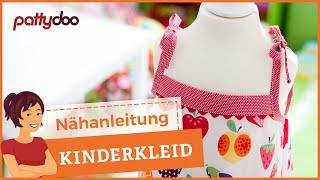 Kinderkleid nähen mit kostenlosem Schnittmuster [upl. by Lukin]