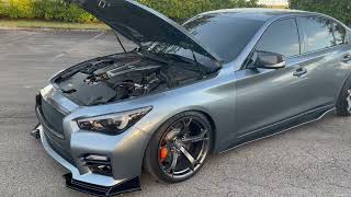 FULL MOD LIST ON MY FBO E85 500 WHP INFINITI Q50 RACING CLIPS INCLUDED [upl. by Larsen]