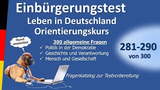 Einbürgerungstest Leben in DeutschlandOrientierungskurs 281290 von 300 [upl. by Norat]