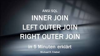 INNER JOIN LEFT OUTER JOIN RIGHT OUTER JOIN in 5 Minuten erklärt [upl. by Yecies]