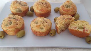 MUFFINS SALÉS LARDONS OLIVE ET FROMAGE [upl. by Nett]