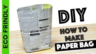 How to make Paper Bag from waste Newspaper  DIY paper bag [upl. by Armond780]