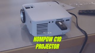 Review HOMPOW C10 Projector Native 1080P Full HD Bluetooth Projector with Speaker [upl. by Cyndie]