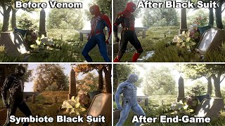 Peter Black Suit Visiting Aunt May Grave All Different Dialogues  SpiderMan 2 PS5 2023 4K 60FPS [upl. by Navillus746]