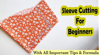 Sleeve Cutting For Beginners  Important Tips with Formula  English Subtitles  Stitch By Stitch [upl. by Daisy]