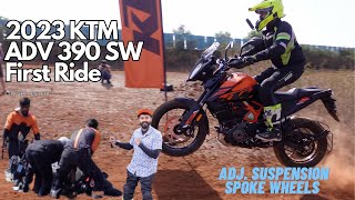 2023 KTM ADV 390 with Spoke Wheels and Adjustable Suspension  First Ride in Malayalam adv390 [upl. by Aranahs]