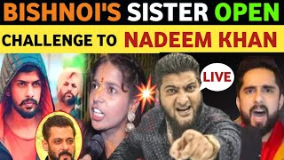 LAWRENCE BISHNOIS SISTER OPEN CHALLENGE TO SALMAN KHAN amp NADEEM KHAN LATEST INTERVIEW WITH SOHAIB [upl. by Ennoitna92]