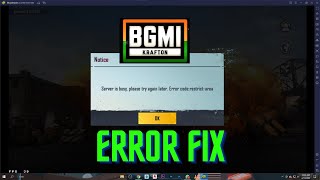 BGMI ERROR CODE RESTRICT AREA FIX [upl. by Eintrok]